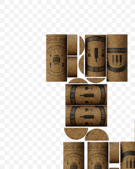 Letter K from Wine Cork View 1 - 3D Lettering on Yellow Images Creative Fonts - S63900