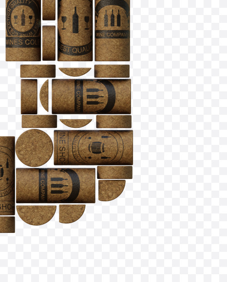 Letter G from Wine Cork View 1 - 3D Lettering on Yellow Images Creative Fonts - S63896