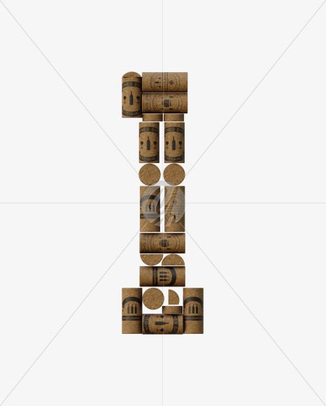 1 from Wine Cork View 1 - 3D Lettering on Yellow Images Creative Fonts - S63916