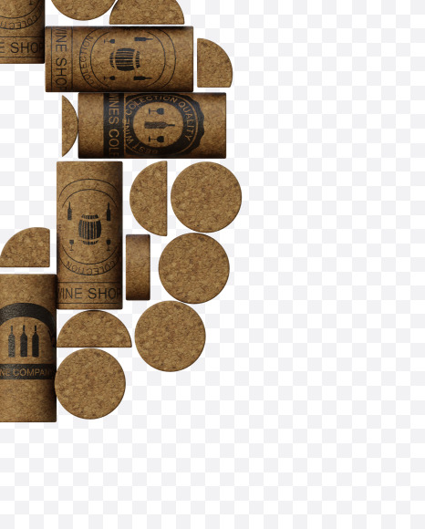 3 from Wine Cork View 1 - 3D Lettering on Yellow Images Creative Fonts - S63918