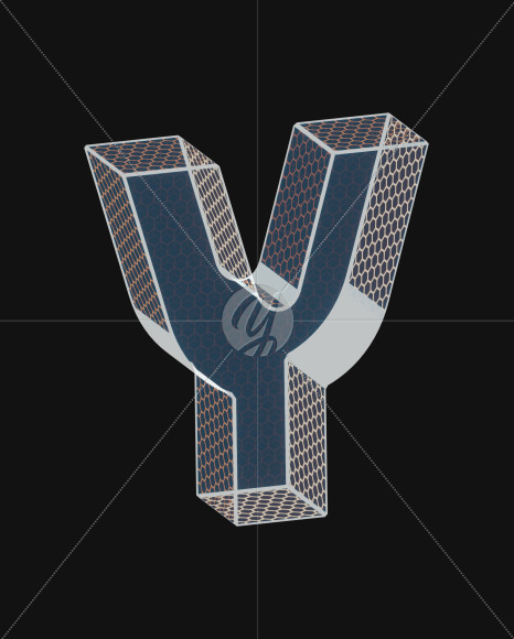 Letter Y from Unique Future View 5 - 3D Lettering on Yellow Images Creative Fonts - S63956