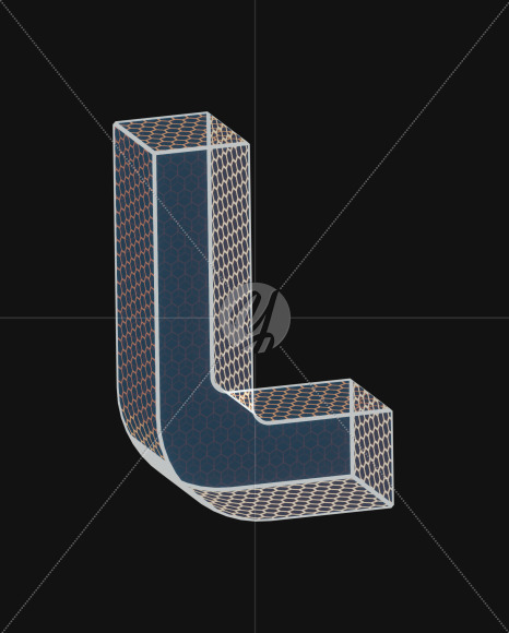 Letter L from Unique Future View 5 - 3D Lettering on Yellow Images Creative Fonts - S63943