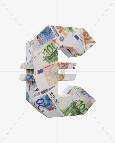 euro from Euro bill alphabet on Yellow Images Creative Fonts - S63659