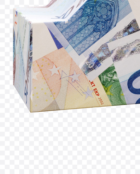 Letter X from Euro bill alphabet on Yellow Images Creative Fonts - S63678