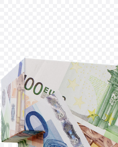Letter F from Euro bill alphabet on Yellow Images Creative Fonts - S63660