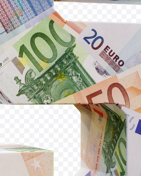 5 from Euro bill alphabet on Yellow Images Creative Fonts - S63686