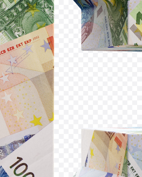 Letter C from Euro bill alphabet on Yellow Images Creative Fonts - S63656