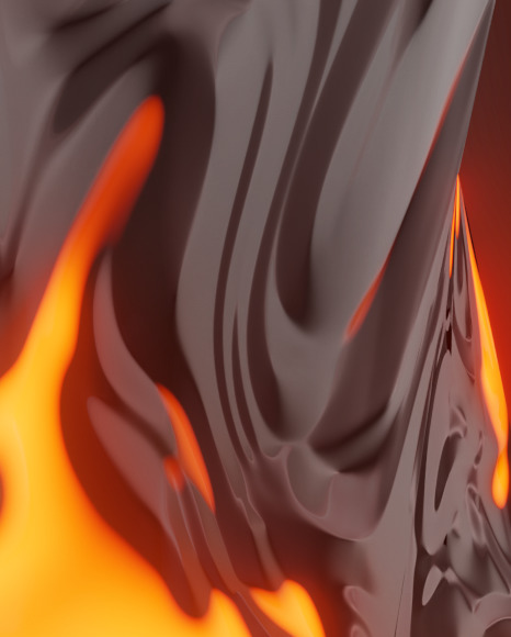 Letter I from Magma Volcano - Stone and lava font on Yellow Images Creative Fonts - S63710