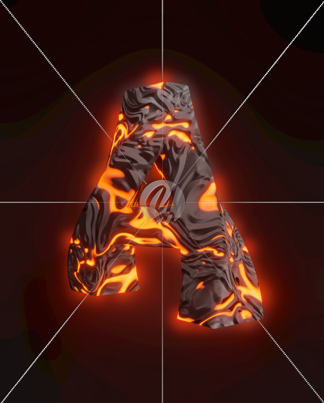 Magma Volcano - Stone and lava font - Burn