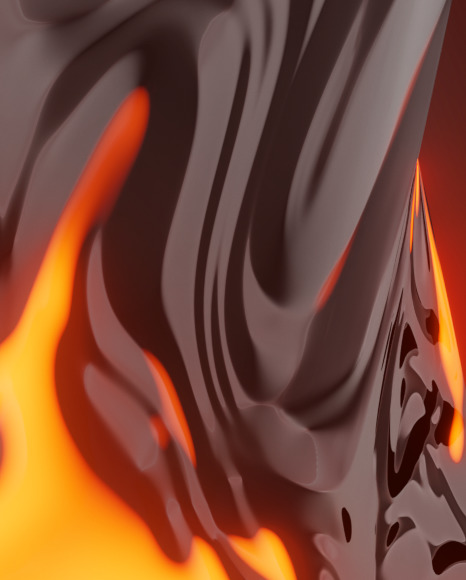 Letter T from Magma Volcano - Stone and lava font on Yellow Images Creative Fonts - S63721