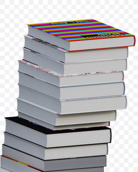 Letter V from Books View 3 - 3D Lettering on Yellow Images Creative Fonts - S65043