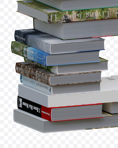 Letter E from Books View 3 - 3D Lettering on Yellow Images Creative Fonts - S65026