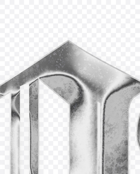 Letter W from Old Gothic Metal Alphabet on Yellow Images Creative Fonts - S64552