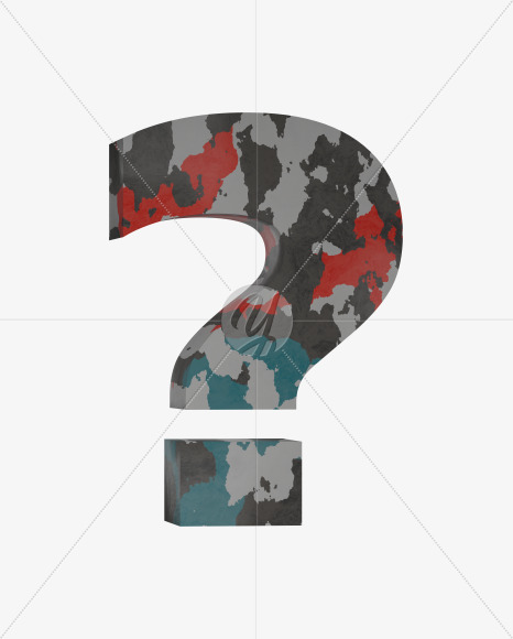 question mark from Camo Alphabet on Yellow Images Creative Fonts - S64670