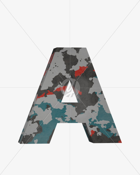 Letter A from Camo Alphabet on Yellow Images Creative Fonts - S64643