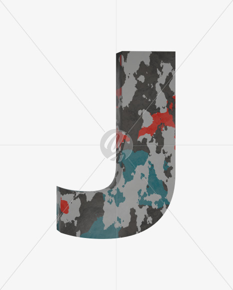 Letter J from Camo Alphabet on Yellow Images Creative Fonts - S64652