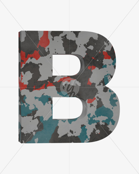 Letter B from Camo Alphabet on Yellow Images Creative Fonts - S64644