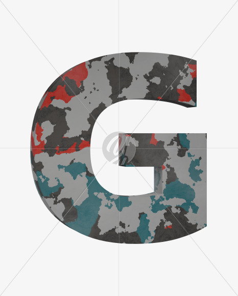 Letter G from Camo Alphabet on Yellow Images Creative Fonts - S64649