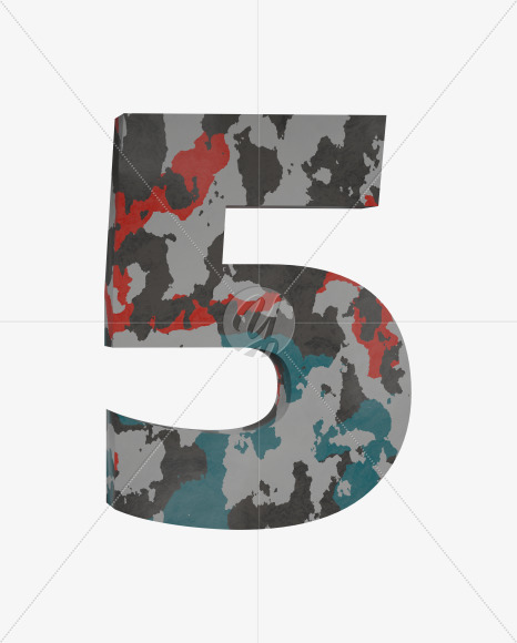 5 from Camo Alphabet on Yellow Images Creative Fonts - S64638