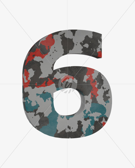 6 from Camo Alphabet on Yellow Images Creative Fonts - S64639