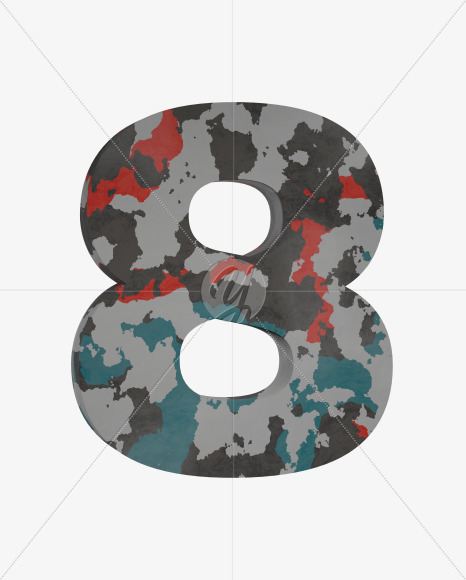 8 from Camo Alphabet on Yellow Images Creative Fonts - S64641