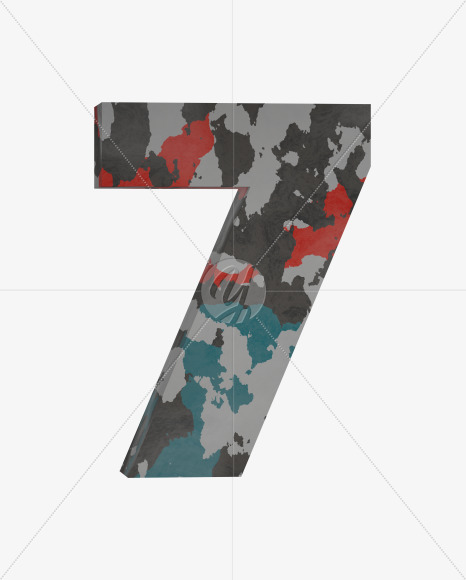 7 from Camo Alphabet on Yellow Images Creative Fonts - S64640