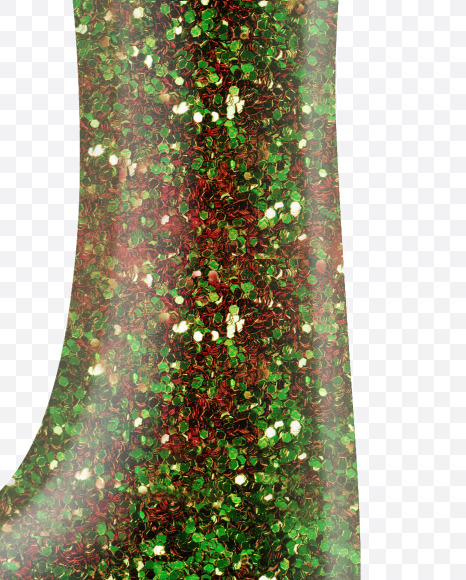 Letter J from Red and green glitter alphabet on Yellow Images Creative Fonts - S64682