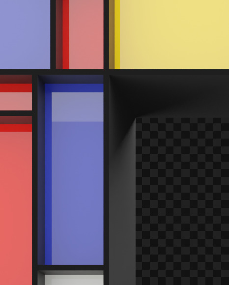 Letter R from Generative Mondrian on Yellow Images Creative Fonts - S64737