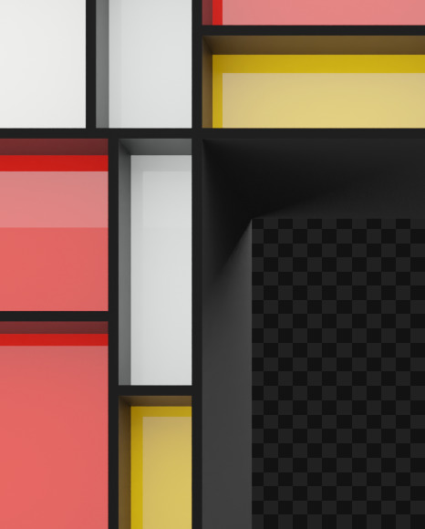 Letter D from Generative Mondrian on Yellow Images Creative Fonts - S64723