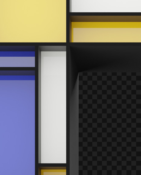 Letter E from Generative Mondrian on Yellow Images Creative Fonts - S64724