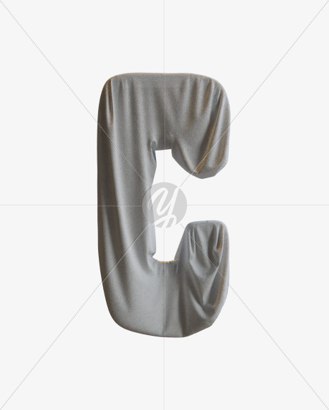 Letter C from Fashion & Fabric 3D Letters on Yellow Images Creative Fonts - S65315