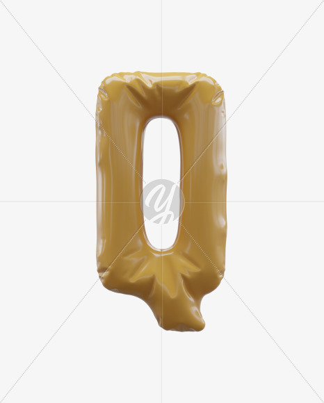 Letter Q from Yellow Foil 3D Letters on Yellow Images Creative Fonts - S64996