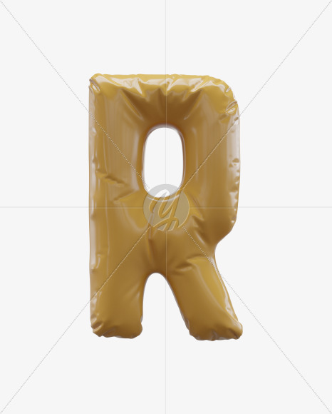 Letter R from Yellow Foil 3D Letters on Yellow Images Creative Fonts - S64997