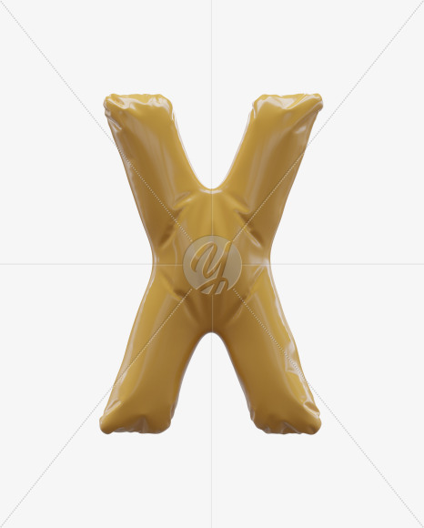 Letter X from Yellow Foil 3D Letters on Yellow Images Creative Fonts - S65003