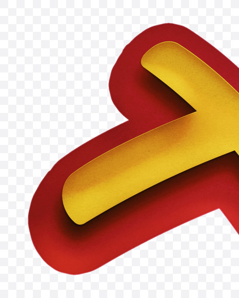 ˟ from Double Paper Cut Lettering on Yellow Images Creative Fonts - S64978