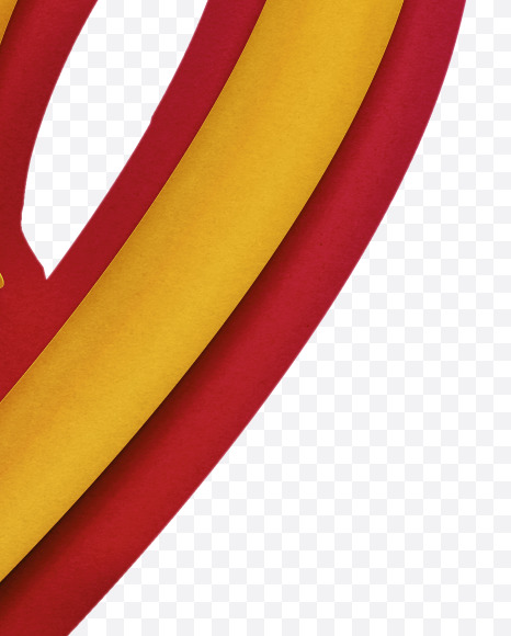 2 from Double Paper Cut Lettering on Yellow Images Creative Fonts - S64950