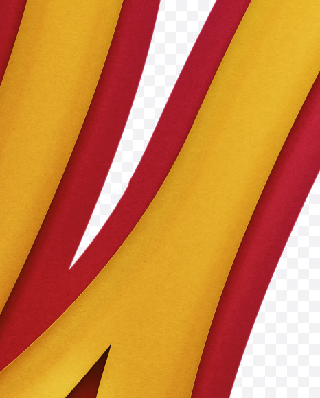 Letter U from Double Paper Cut Lettering on Yellow Images Creative Fonts - S64916