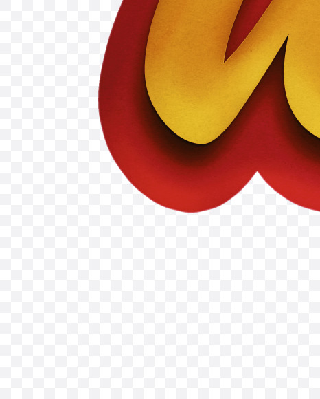 A lowercase from Double Paper Cut Lettering on Yellow Images Creative Fonts - S64922