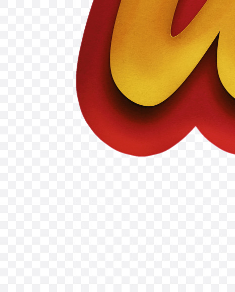 U lowercase from Double Paper Cut Lettering on Yellow Images Creative Fonts - S64942