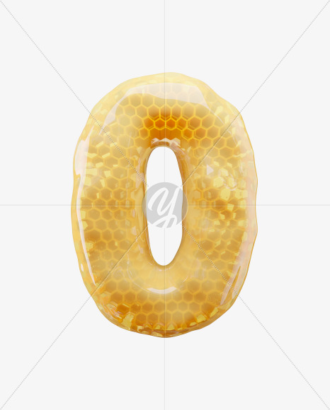 Letter O from Honey Comb on Yellow Images Creative Fonts - S65171