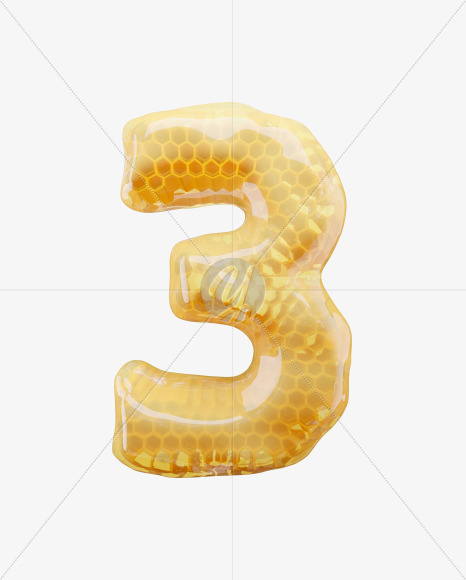 3 from Honey Comb on Yellow Images Creative Fonts - S65186