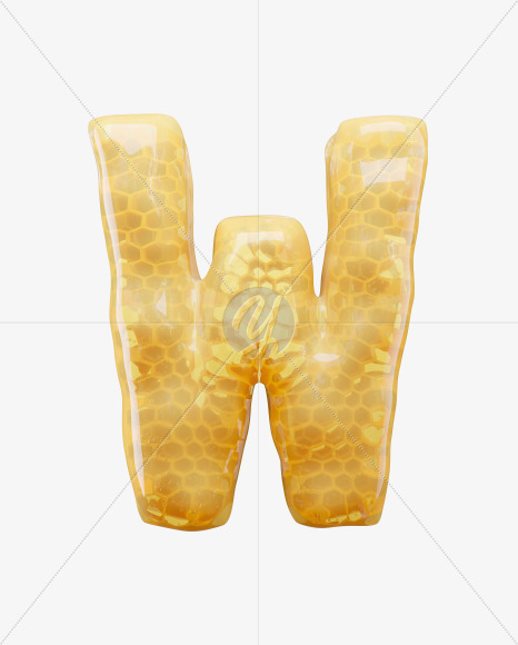 Letter W from Honey Comb on Yellow Images Creative Fonts - S65179