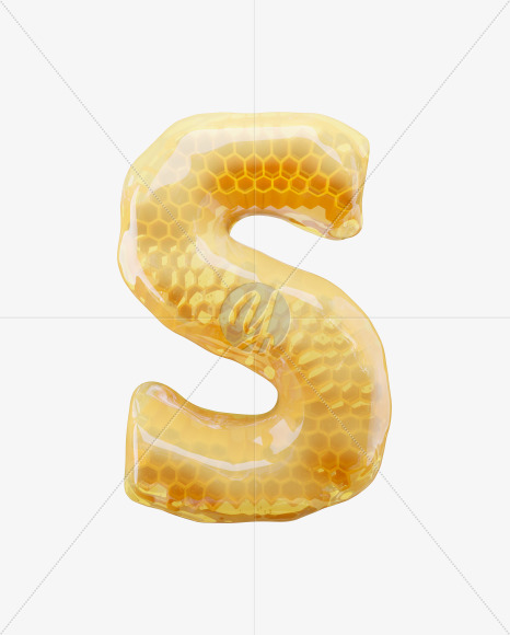 Letter S from Honey Comb on Yellow Images Creative Fonts - S65175