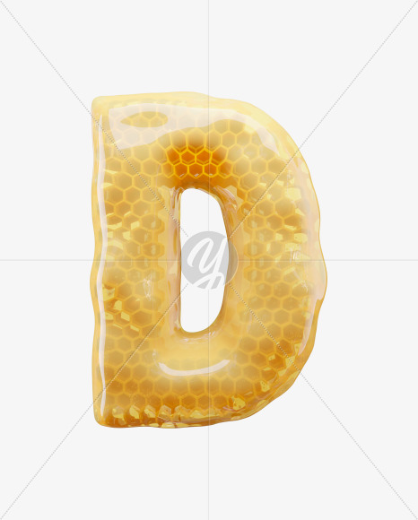 Letter D from Honey Comb on Yellow Images Creative Fonts - S65160