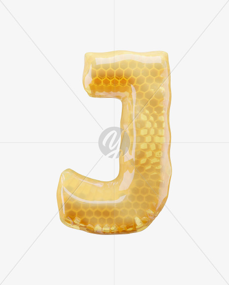 Letter J from Honey Comb on Yellow Images Creative Fonts - S65166