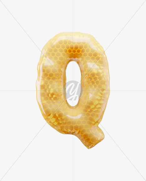 Letter Q from Honey Comb on Yellow Images Creative Fonts - S65173