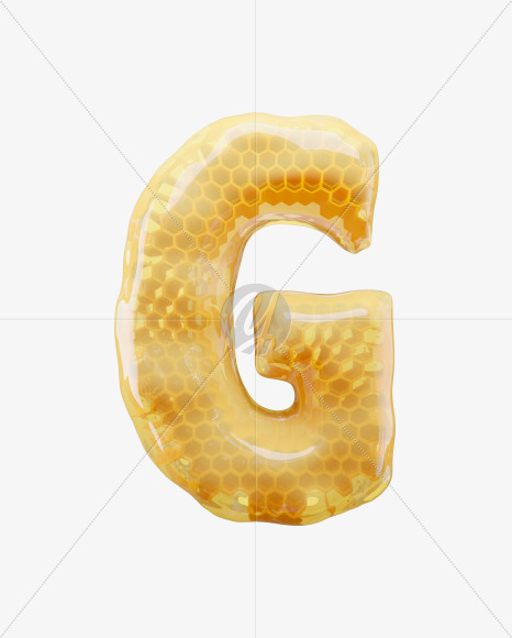 Letter G from Honey Comb on Yellow Images Creative Fonts - S65163