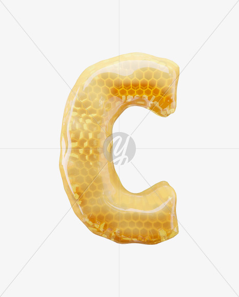 Letter C from Honey Comb on Yellow Images Creative Fonts - S65159