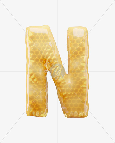 Letter N from Honey Comb on Yellow Images Creative Fonts - S65170