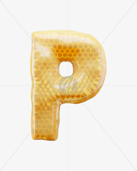 Letter P from Honey Comb on Yellow Images Creative Fonts - S65172